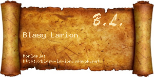 Blasy Larion névjegykártya